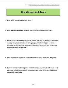 click to download our mission and goals template